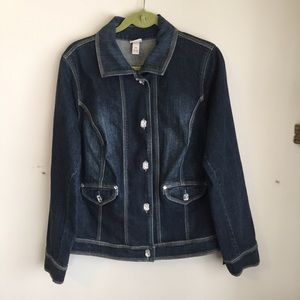 lane bryant dark blue jean denim jacket 18 / 20